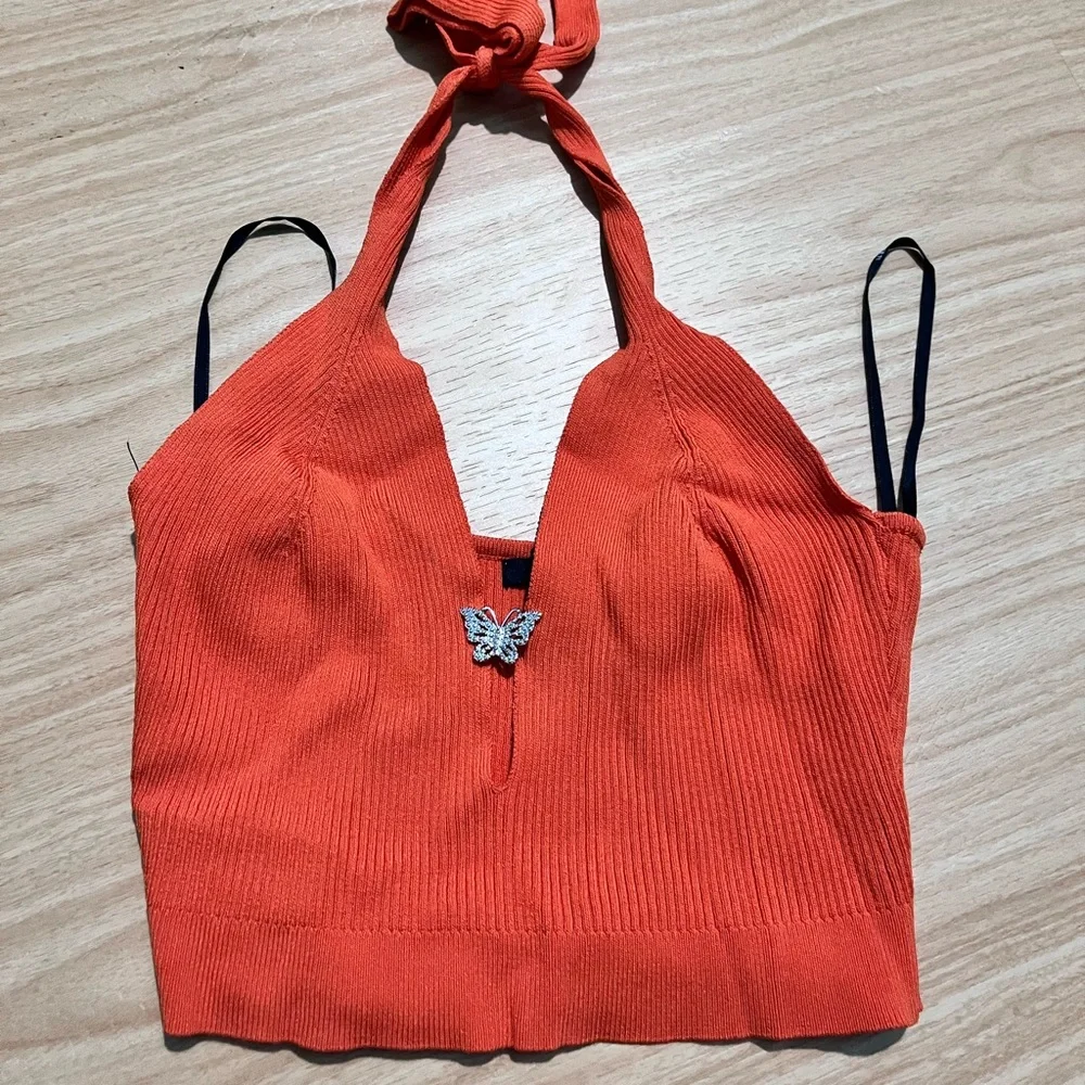 orange halter top - Picture 1 of 2